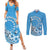 Personalised Penrhyn Gospel Day Couples Matching Summer Maxi Dress and Long Sleeve Button Shirt Cook Islands Tribal Pattern
