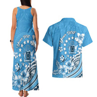 Personalised Penrhyn Gospel Day Couples Matching Tank Maxi Dress and Hawaiian Shirt Cook Islands Tribal Pattern