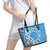 Penrhyn Gospel Day Leather Tote Bag Cook Islands Tribal Pattern