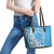 Penrhyn Gospel Day Leather Tote Bag Cook Islands Tribal Pattern