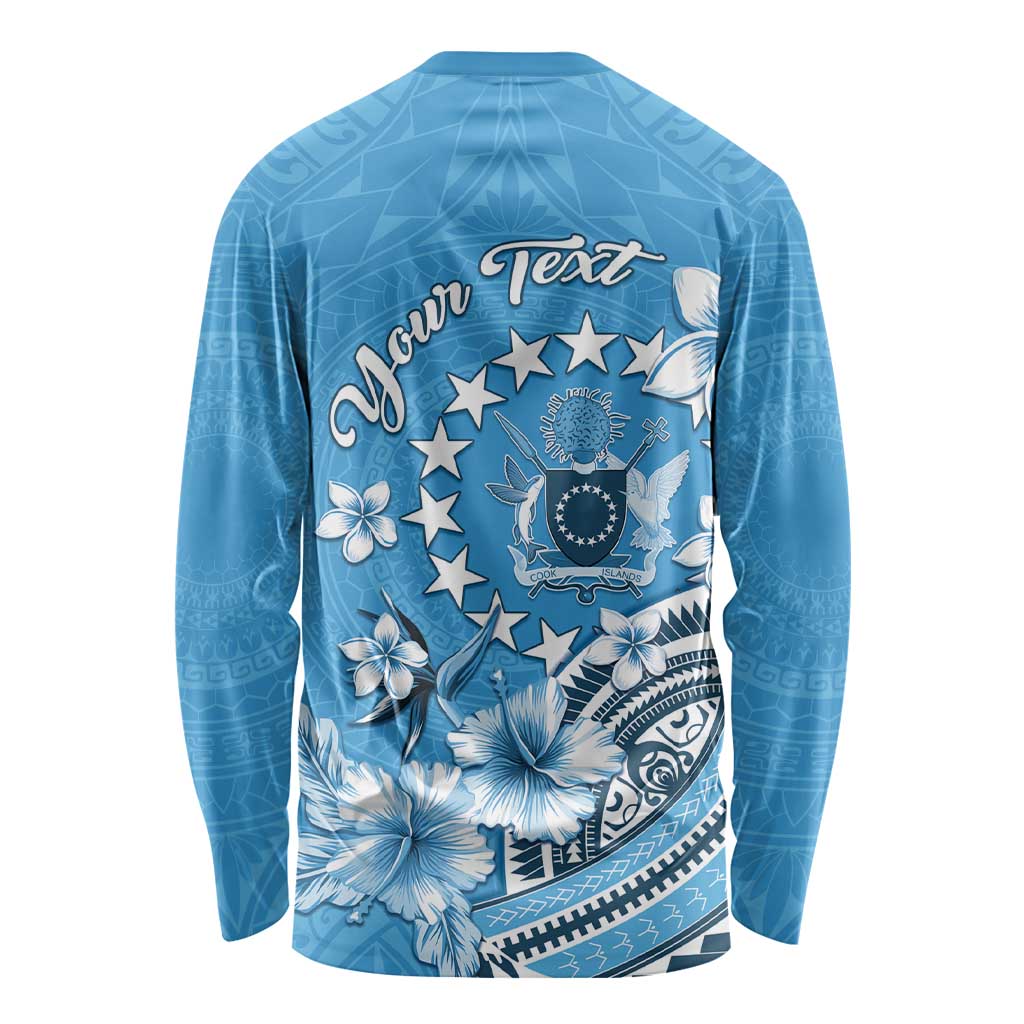 Personalised Penrhyn Gospel Day Long Sleeve Shirt Cook Islands Tribal Pattern