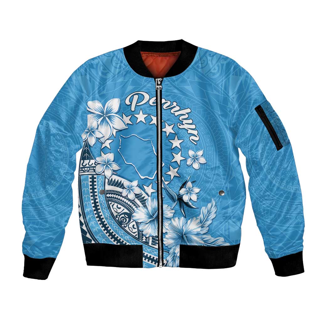 Personalised Penrhyn Gospel Day Sleeve Zip Bomber Jacket Cook Islands Tribal Pattern