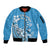 Personalised Penrhyn Gospel Day Sleeve Zip Bomber Jacket Cook Islands Tribal Pattern