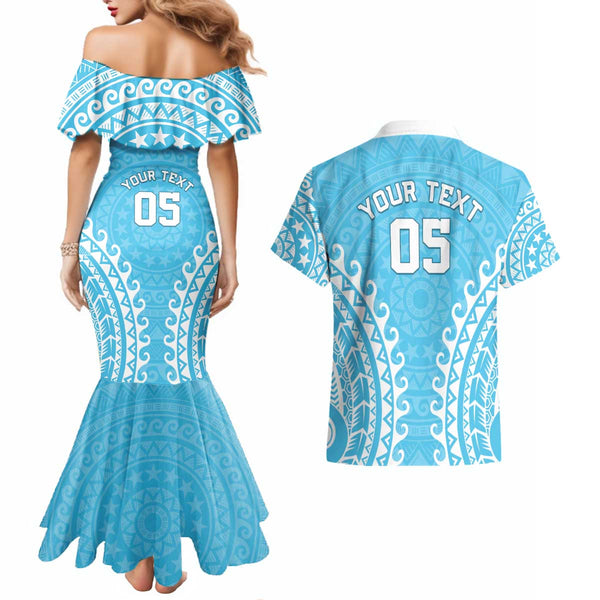 Polynesian Yorkshire Terrier Couples Matching Mermaid Dress and Hawaiian Shirt Polynesian Pattern And Yorkshire Terrier TS04 main image 1