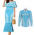 Custom Cook Islands Mauke Couples Matching Mermaid Dress and Long Sleeve Button Shirt Polynesian Tribal Tattoo