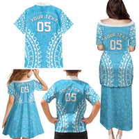 Custom Cook Islands Mauke Family Matching Puletasi and Hawaiian Shirt Polynesian Tribal Tattoo