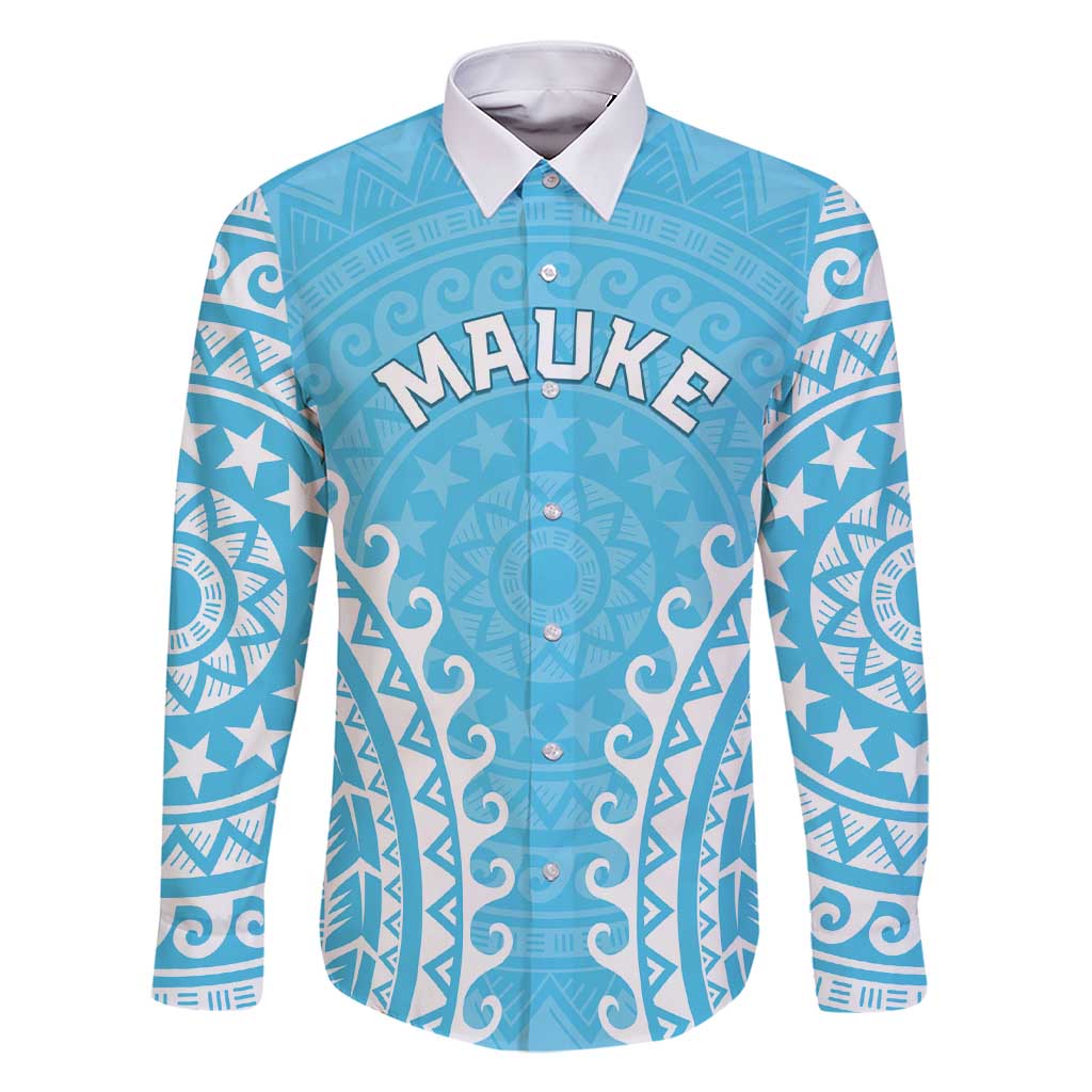Custom Cook Islands Mauke Family Matching Short Sleeve Bodycon Dress and Hawaiian Shirt Polynesian Tribal Tattoo