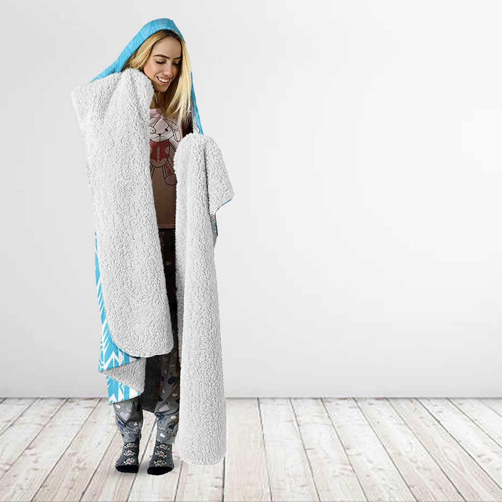 Custom Cook Islands Mauke Hooded Blanket Polynesian Tribal Tattoo