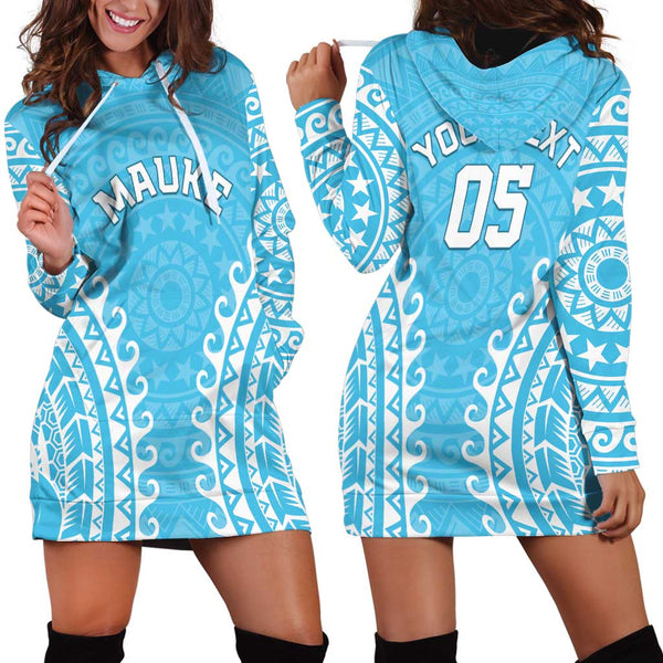 Personalised 8 August Manihiki Island Gospel Day Hoodie Dress Cook Islands Tribal Pattern LT14