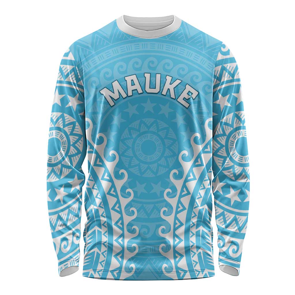 Custom Cook Islands Mauke Long Sleeve Shirt Polynesian Tribal Tattoo