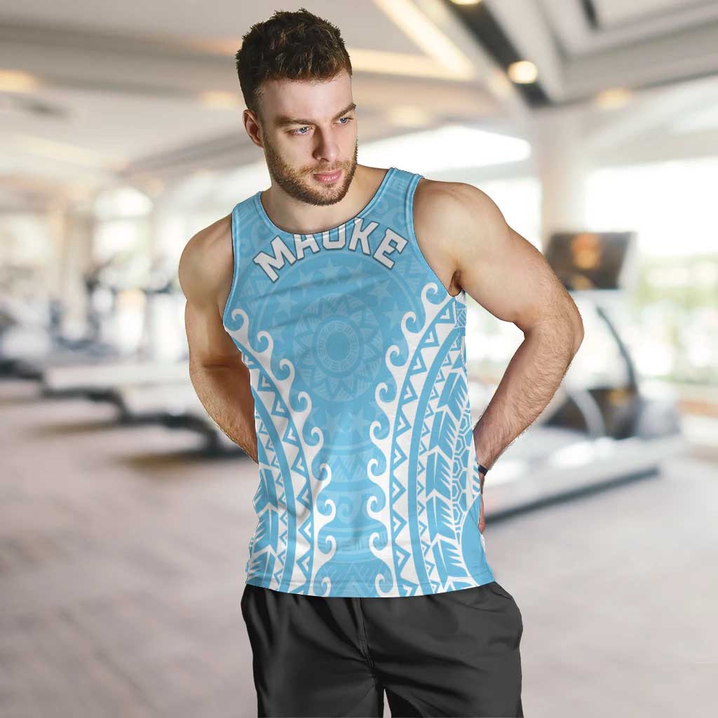 Custom Cook Islands Mauke Men Tank Top Polynesian Tribal Tattoo