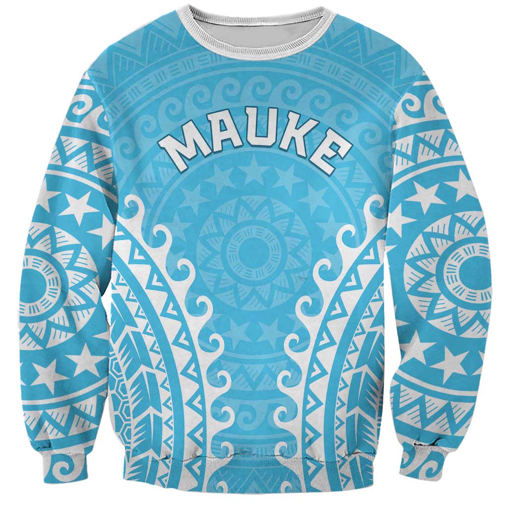 Custom Cook Islands Mauke Sweatshirt Polynesian Tribal Tattoo