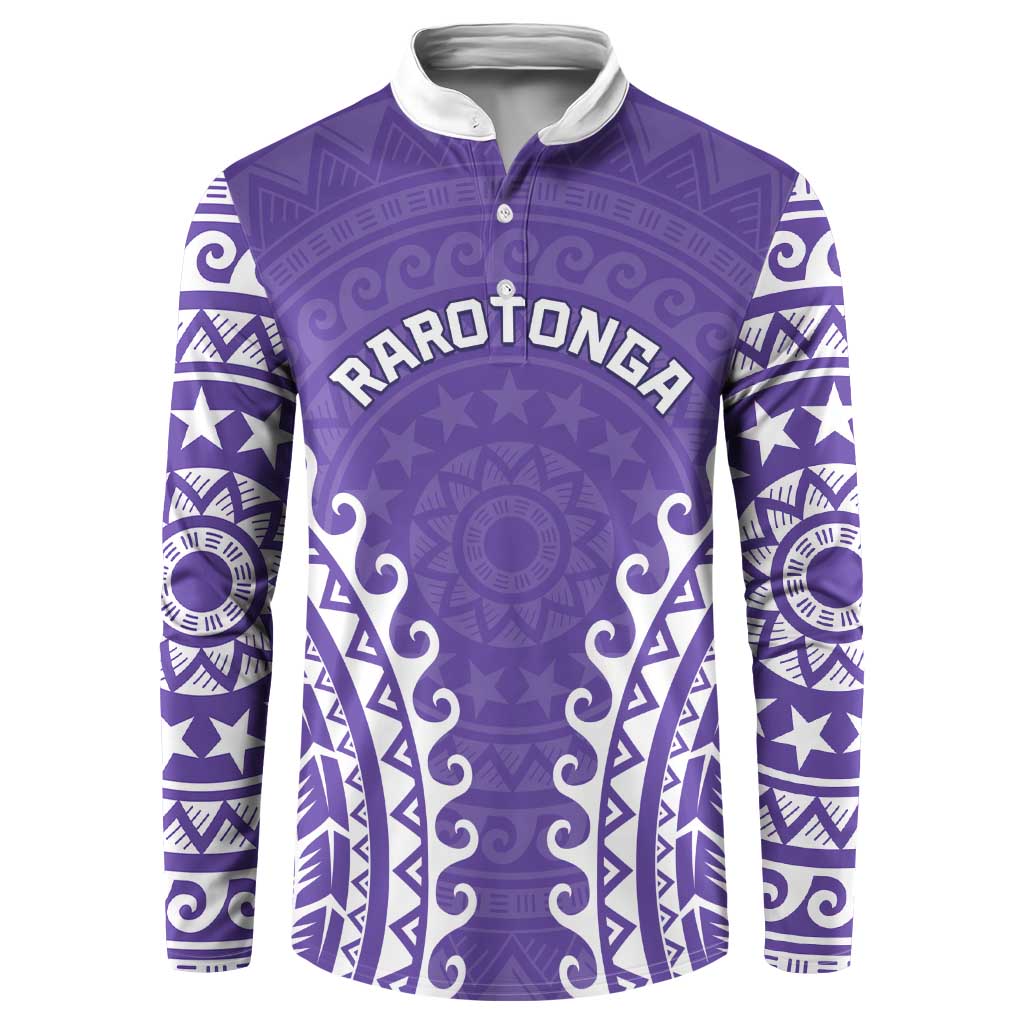 Custom Cook Islands Rarotonga Button Sweatshirt Polynesian Tribal Tattoo