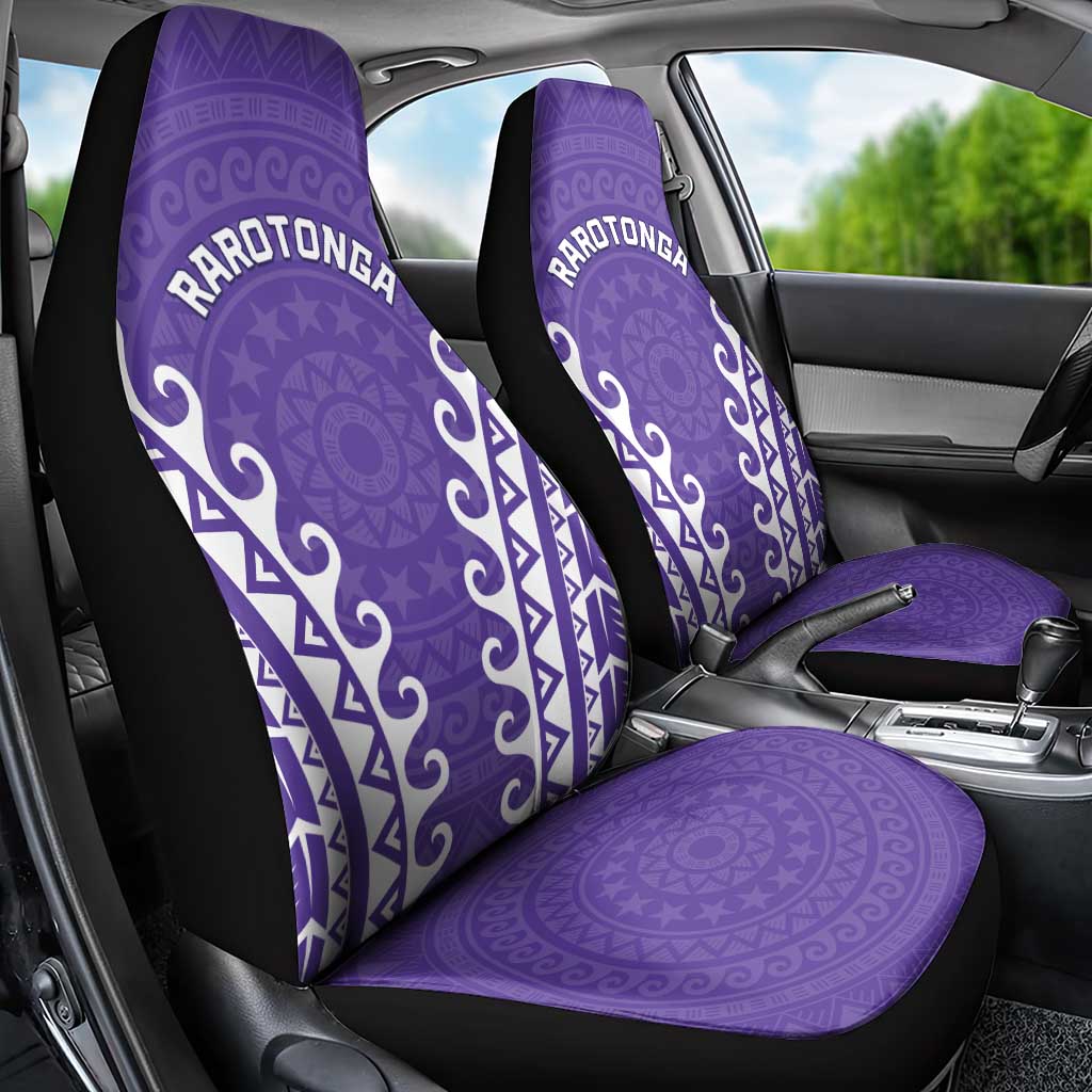Custom Cook Islands Rarotonga Car Seat Cover Polynesian Tribal Tattoo