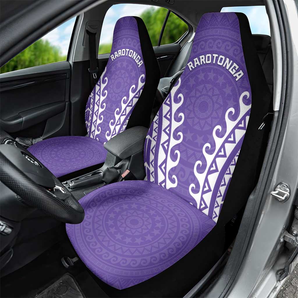 Custom Cook Islands Rarotonga Car Seat Cover Polynesian Tribal Tattoo