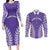 Custom Cook Islands Rarotonga Couples Matching Long Sleeve Bodycon Dress and Long Sleeve Button Shirt Polynesian Tribal Tattoo