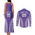 Custom Cook Islands Rarotonga Couples Matching Tank Maxi Dress and Long Sleeve Button Shirt Polynesian Tribal Tattoo