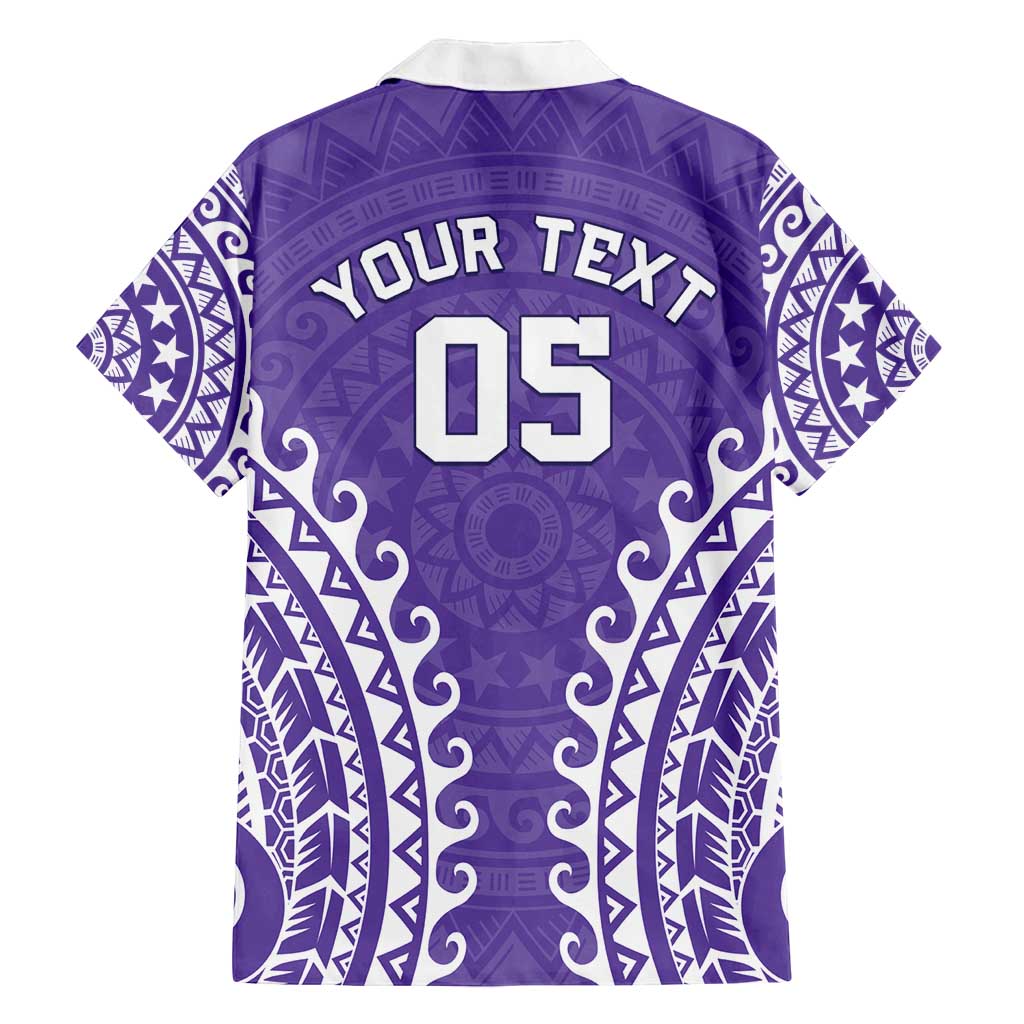 Custom Cook Islands Rarotonga Family Matching Off Shoulder Short Dress and Hawaiian Shirt Polynesian Tribal Tattoo LT05 - Polynesian Pride