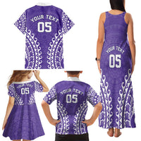 Custom Cook Islands Rarotonga Family Matching Tank Maxi Dress and Hawaiian Shirt Polynesian Tribal Tattoo