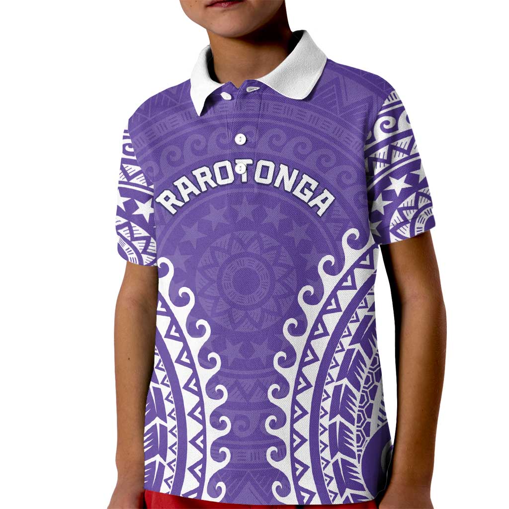 Custom Cook Islands Rarotonga Kid Polo Shirt Polynesian Tribal Tattoo