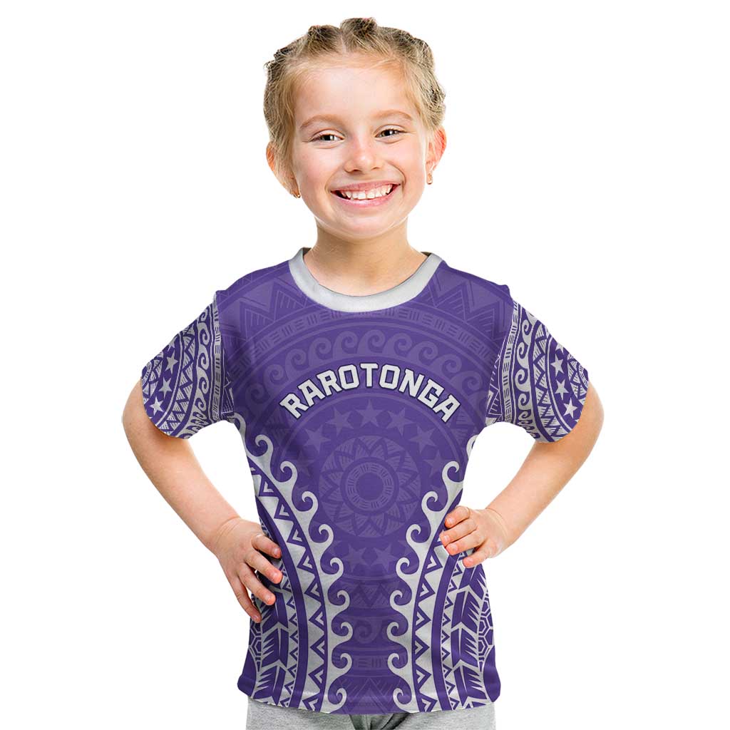 Custom Cook Islands Rarotonga Kid T Shirt Polynesian Tribal Tattoo
