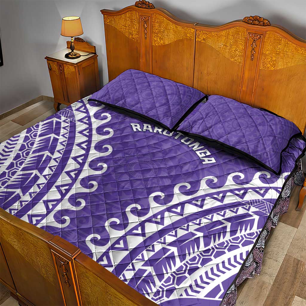 Custom Cook Islands Rarotonga Quilt Bed Set Polynesian Tribal Tattoo