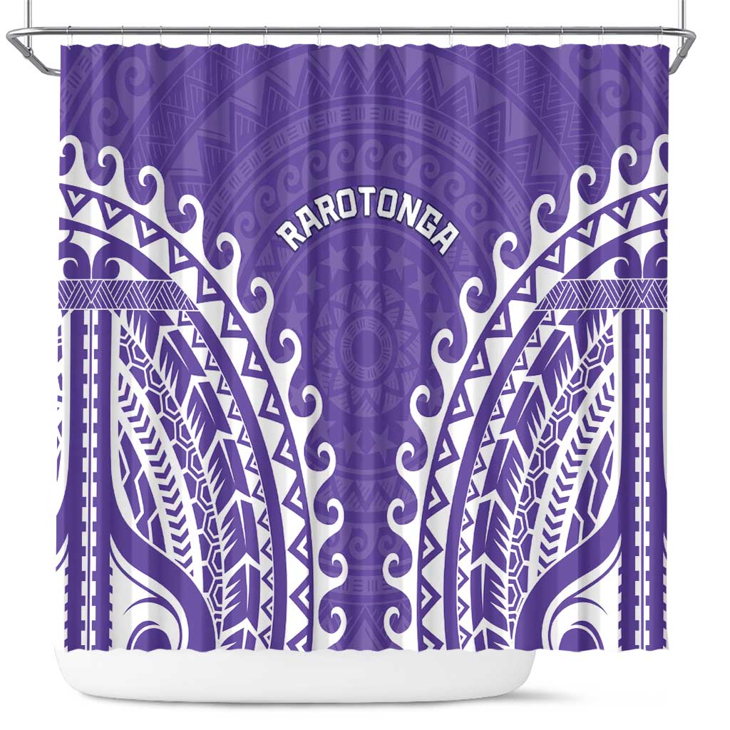 Custom Cook Islands Rarotonga Shower Curtain Polynesian Tribal Tattoo