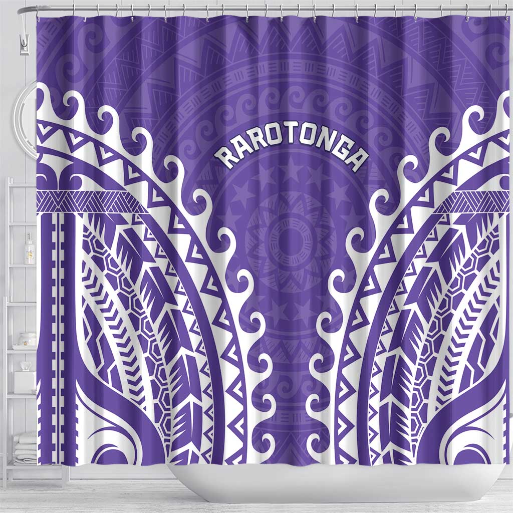Custom Cook Islands Rarotonga Shower Curtain Polynesian Tribal Tattoo