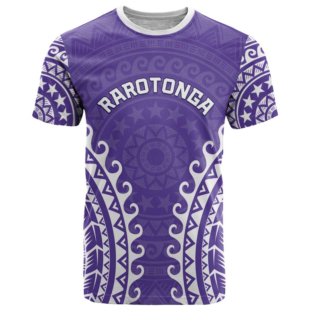 Custom Cook Islands Rarotonga T Shirt Polynesian Tribal Tattoo LT05 Purple - Polynesian Pride