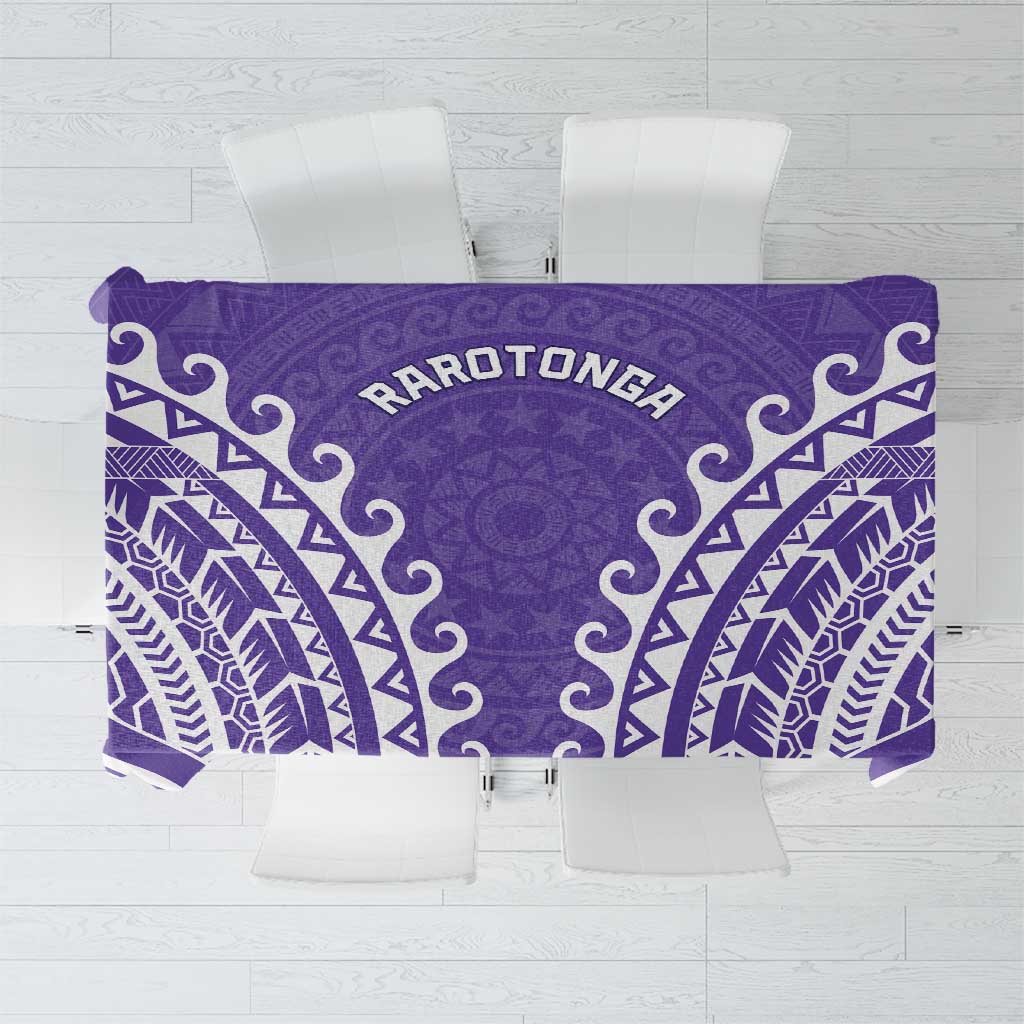 Custom Cook Islands Rarotonga Tablecloth Polynesian Tribal Tattoo