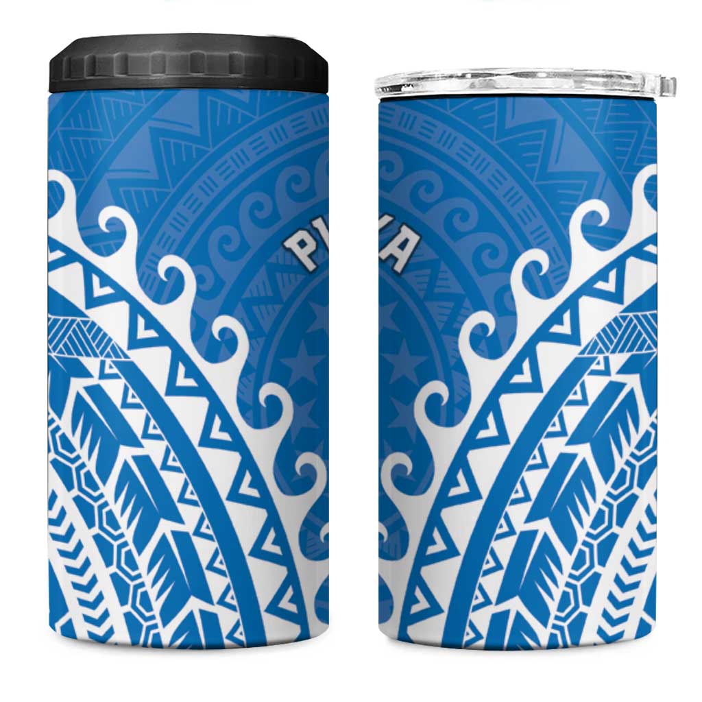 Cook Islands Pukapuka 4 in 1 Can Cooler Tumbler Polynesian Tribal Tattoo
