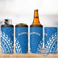 Cook Islands Pukapuka 4 in 1 Can Cooler Tumbler Polynesian Tribal Tattoo