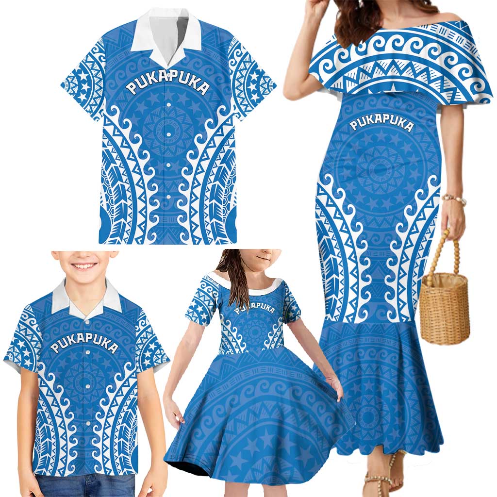Custom Cook Islands Pukapuka Family Matching Mermaid Dress and Hawaiian Shirt Polynesian Tribal Tattoo