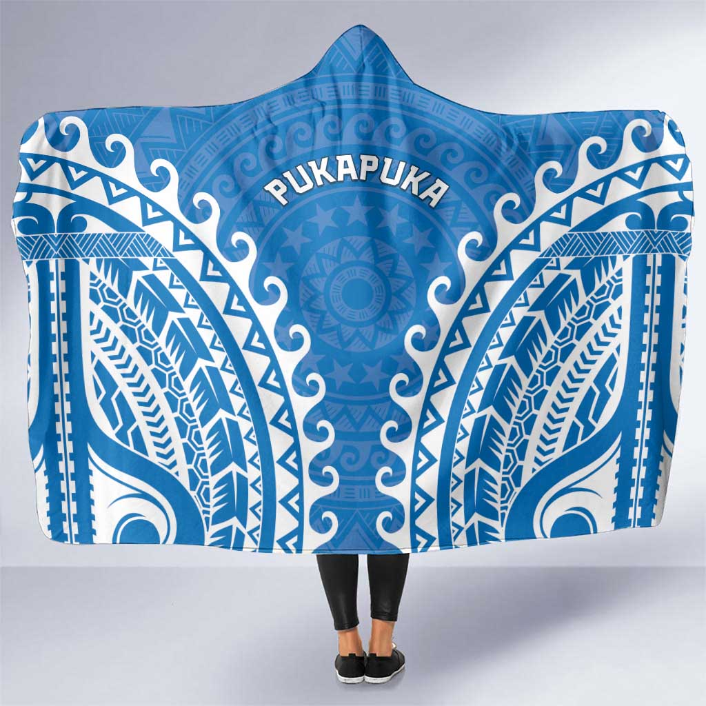 Custom Cook Islands Pukapuka Hooded Blanket Polynesian Tribal Tattoo