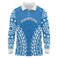 Custom Cook Islands Pukapuka Long Sleeve Polo Shirt Polynesian Tribal Tattoo