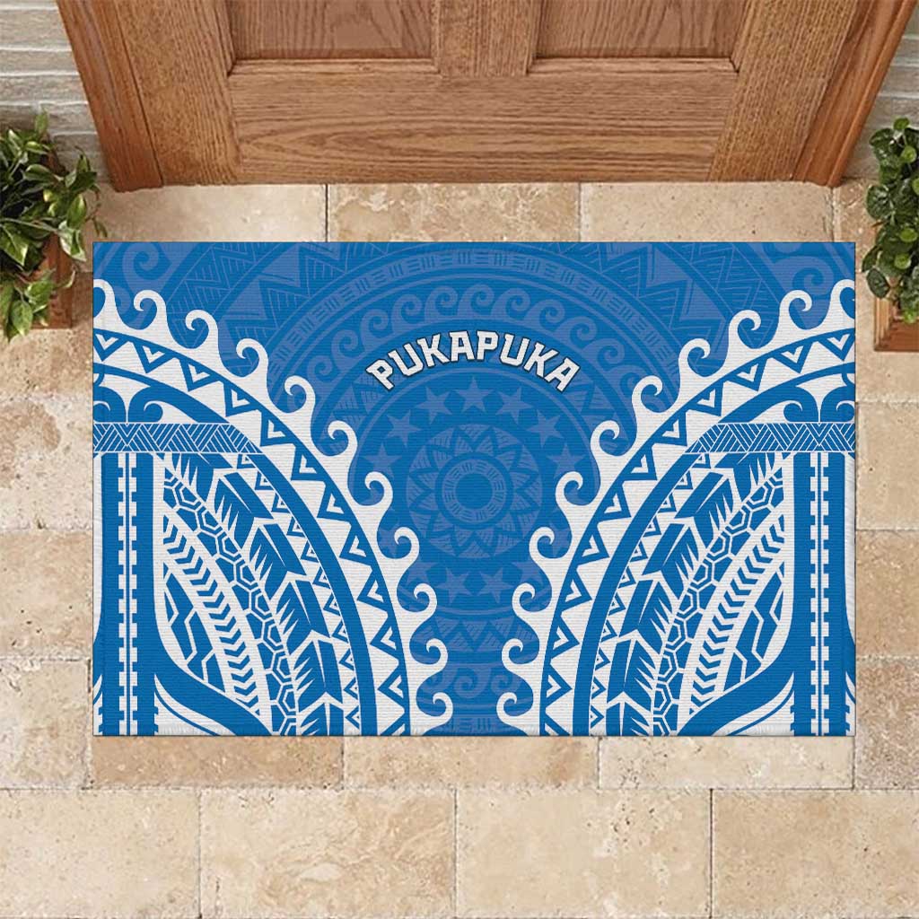 Custom Cook Islands Pukapuka Rubber Doormat Polynesian Tribal Tattoo