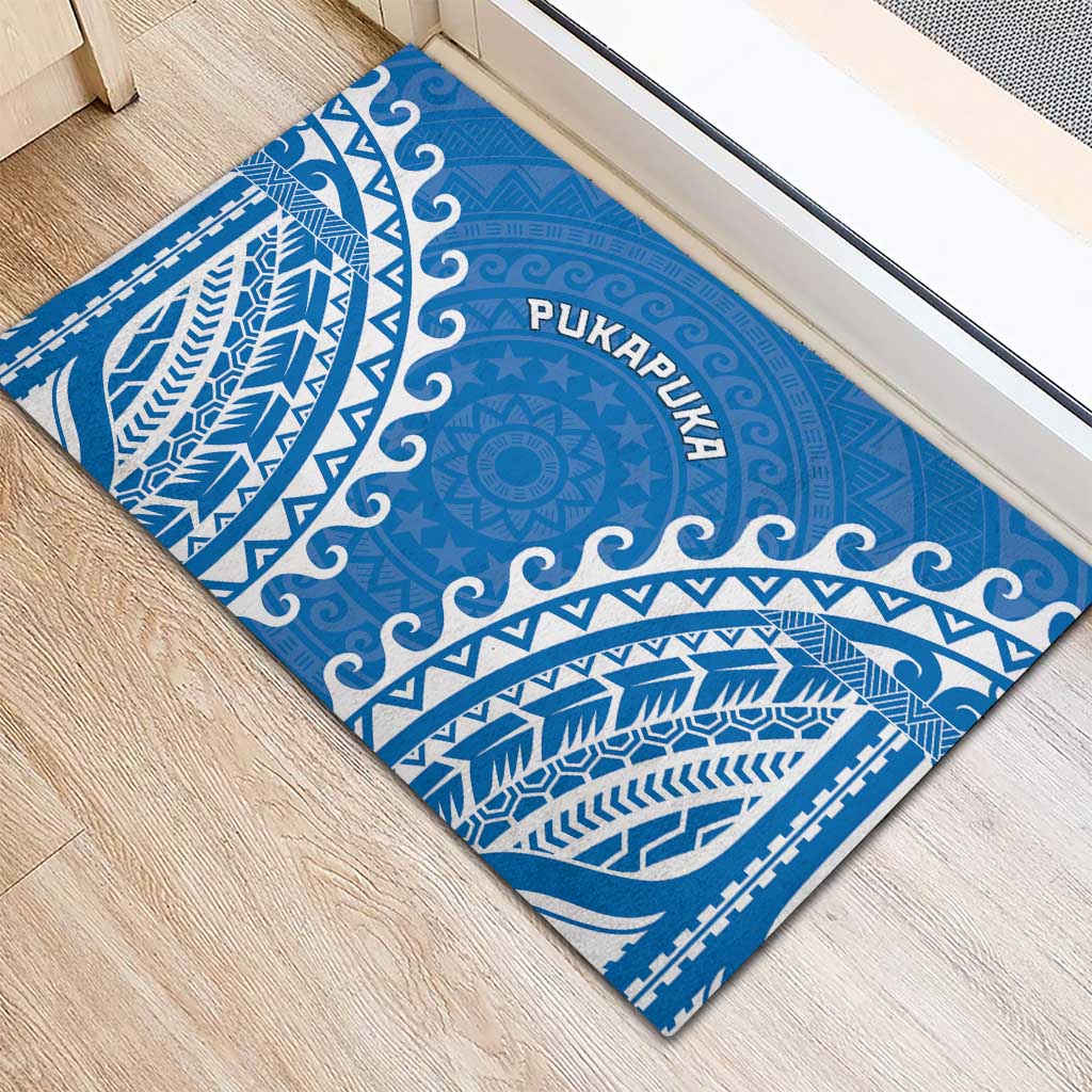 Custom Cook Islands Pukapuka Rubber Doormat Polynesian Tribal Tattoo