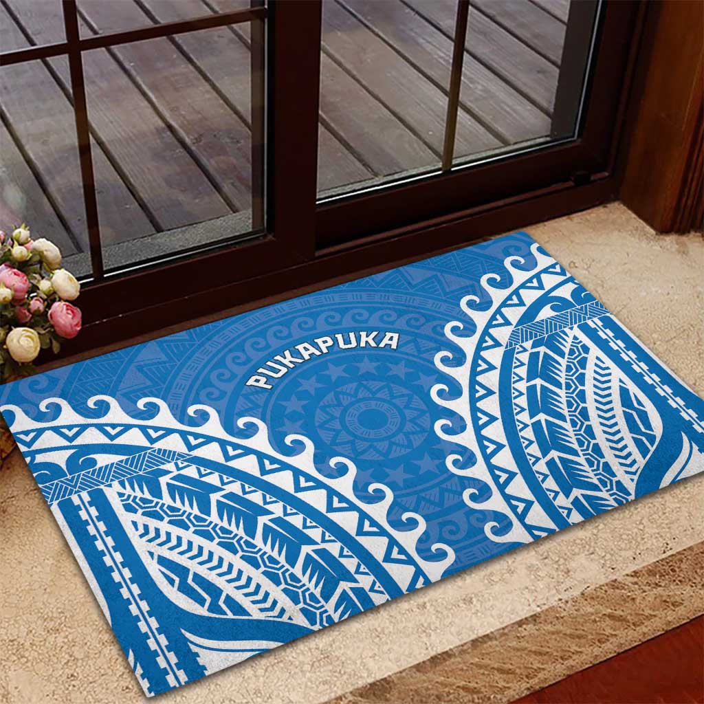 Custom Cook Islands Pukapuka Rubber Doormat Polynesian Tribal Tattoo