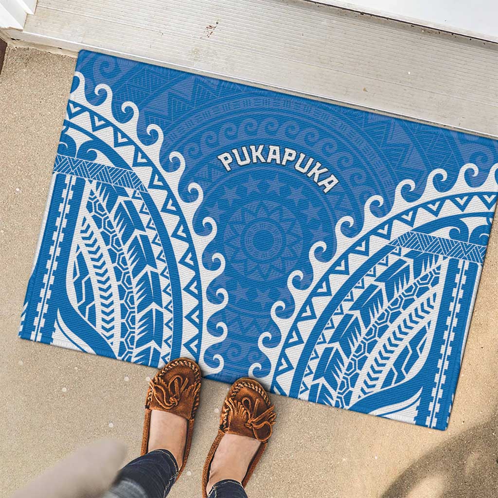 Custom Cook Islands Pukapuka Rubber Doormat Polynesian Tribal Tattoo