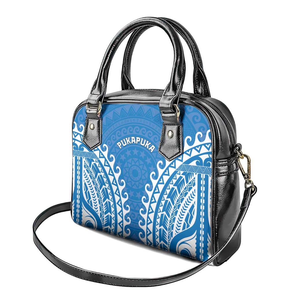 Custom Cook Islands Pukapuka Shoulder Handbag Polynesian Tribal Tattoo