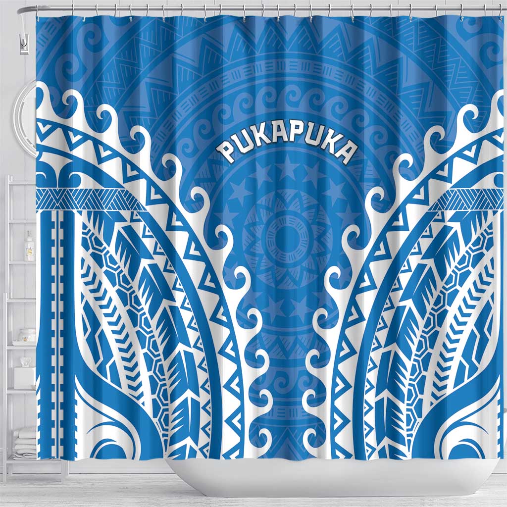 Custom Cook Islands Pukapuka Shower Curtain Polynesian Tribal Tattoo