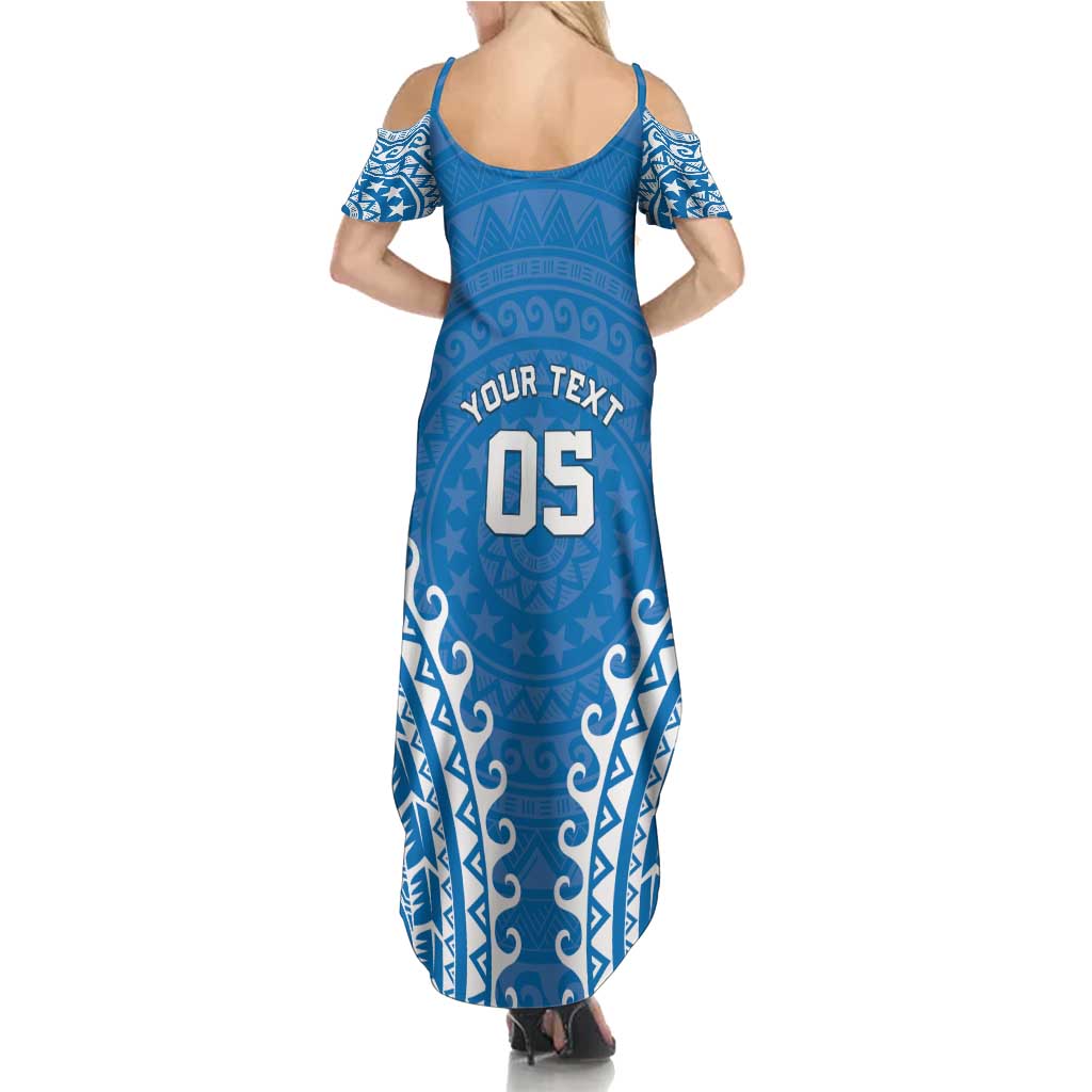 Custom Cook Islands Pukapuka Summer Maxi Dress Polynesian Tribal Tattoo LT05 - Polynesian Pride
