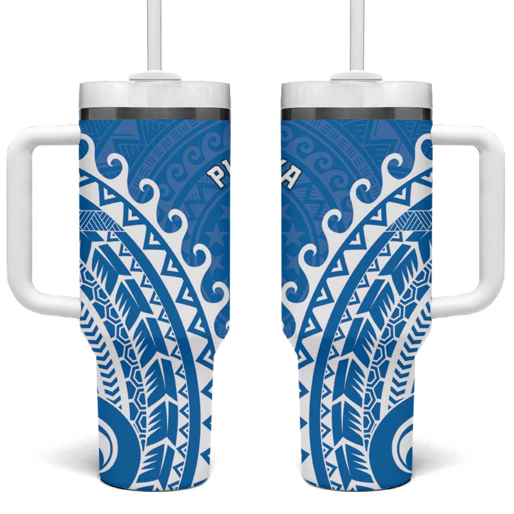 Cook Islands Pukapuka Tumbler With Handle Polynesian Tribal Tattoo
