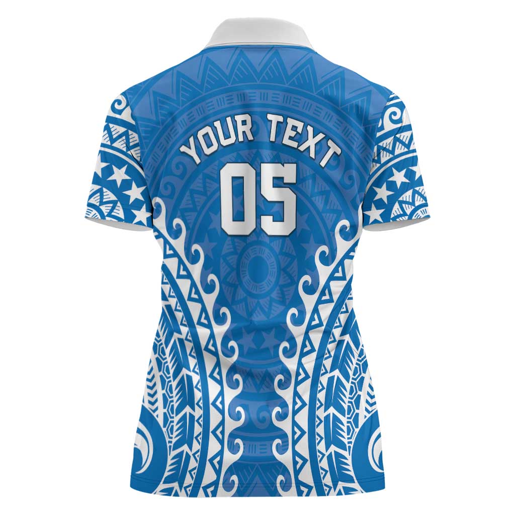 Custom Cook Islands Pukapuka Women Polo Shirt Polynesian Tribal Tattoo