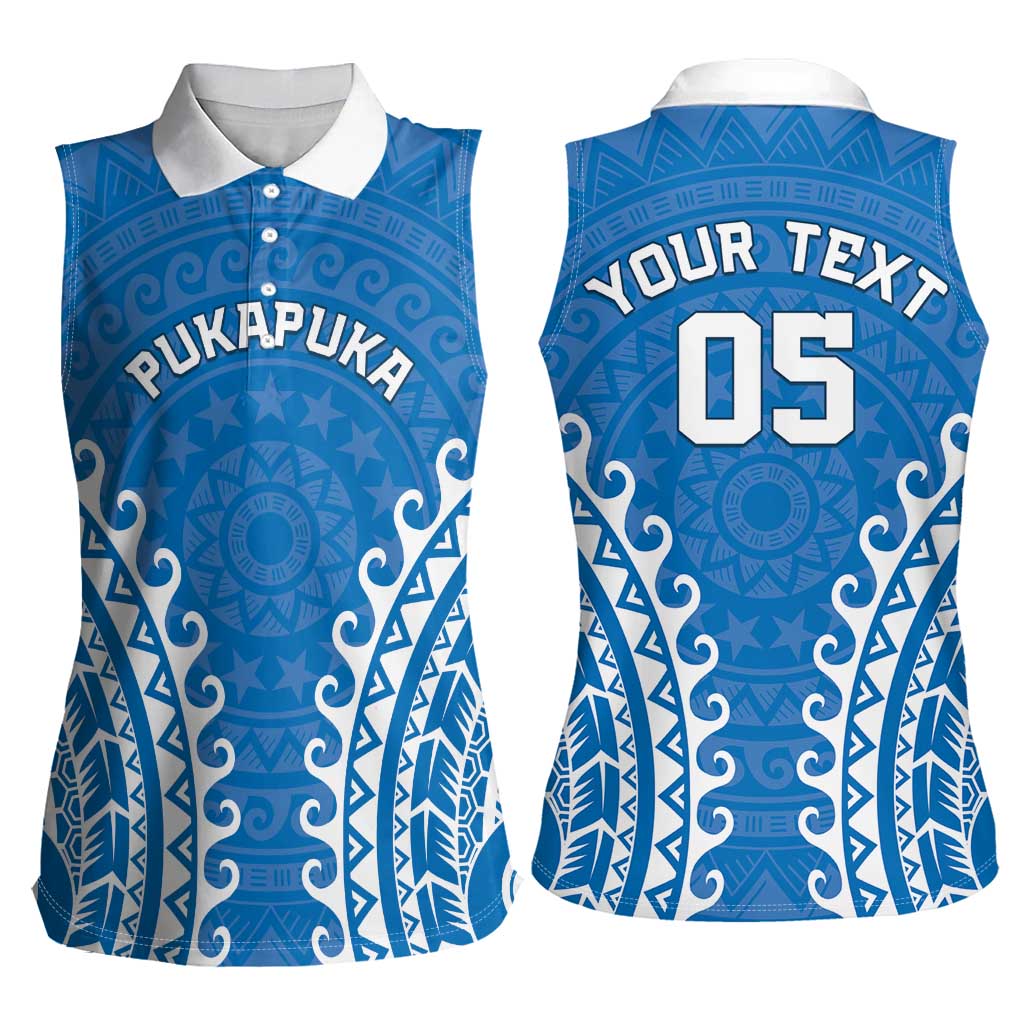 Custom Cook Islands Pukapuka Women Sleeveless Polo Shirt Polynesian Tribal Tattoo
