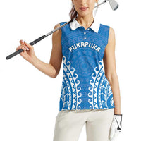 Custom Cook Islands Pukapuka Women Sleeveless Polo Shirt Polynesian Tribal Tattoo