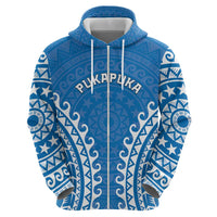 Custom Cook Islands Pukapuka Zip Hoodie Polynesian Tribal Tattoo
