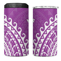 Cook Islands Mangaia 4 in 1 Can Cooler Tumbler Polynesian Tribal Tattoo