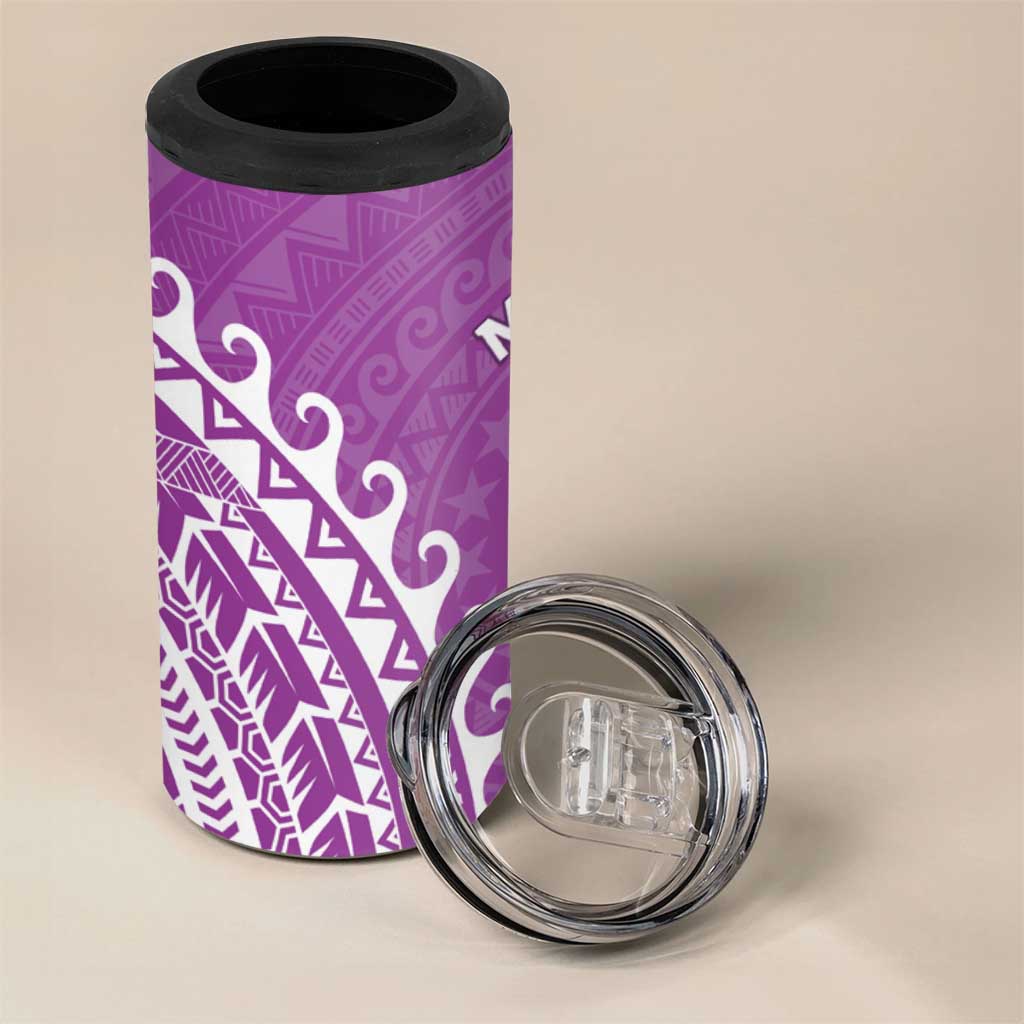 Cook Islands Mangaia 4 in 1 Can Cooler Tumbler Polynesian Tribal Tattoo