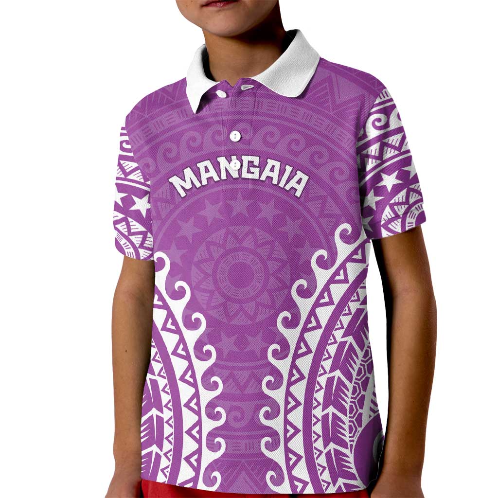 Custom Cook Islands Mangaia Kid Polo Shirt Polynesian Tribal Tattoo